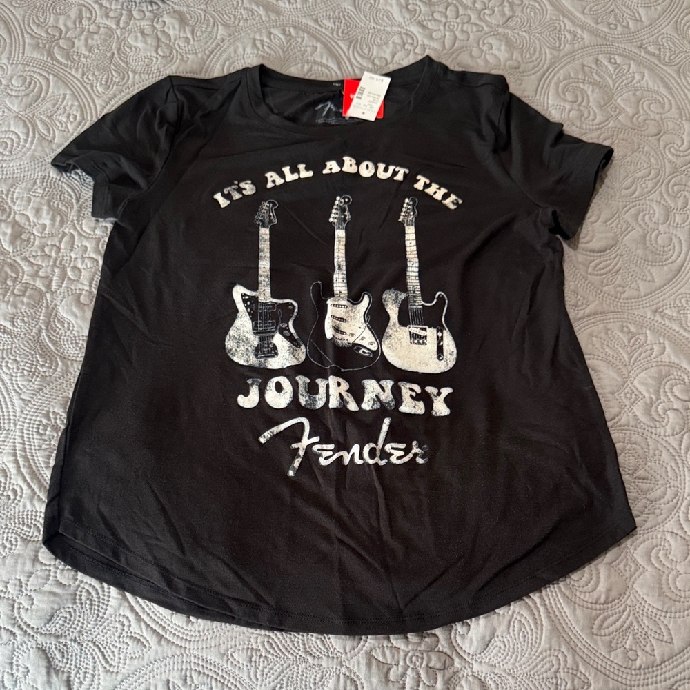 Fender Black Kids T-Shirt - Guitar Trio Design